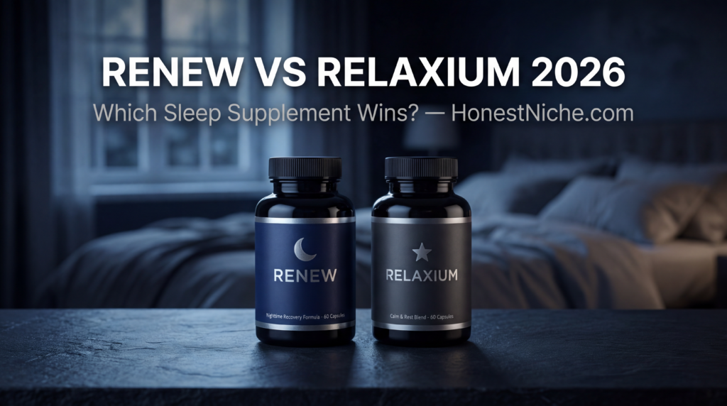 Renew vs Relaxium 2026 — deep sleep vs sleep onset supplement comparison by HonestNiche